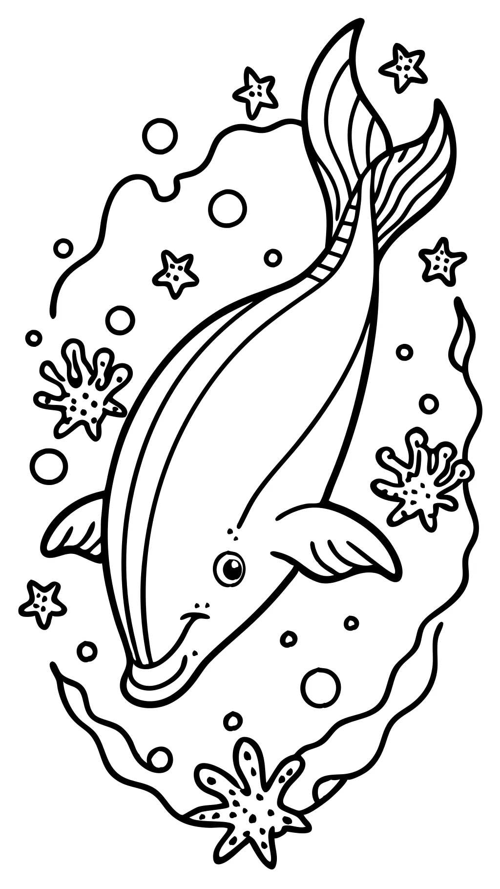 coloring page of a whale